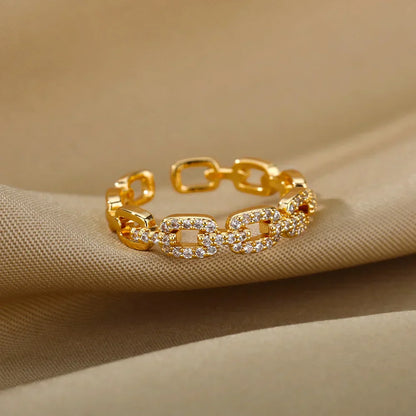 Personalized Diamond Style Chain Ring