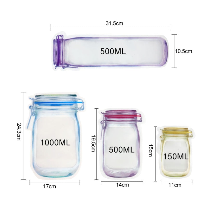 Clear Reusable Plastic Storage Bags