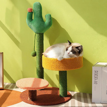 Cozy Cat Tower Sisal Scratching Post Three Tier Condo - Luxicro