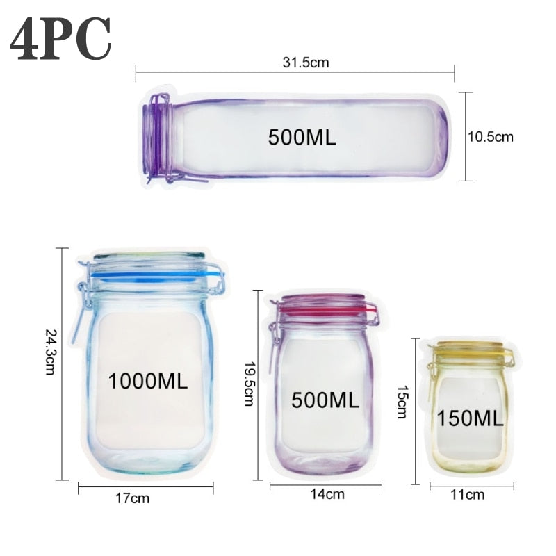 Clear Reusable Plastic Storage Bags - Luxicro