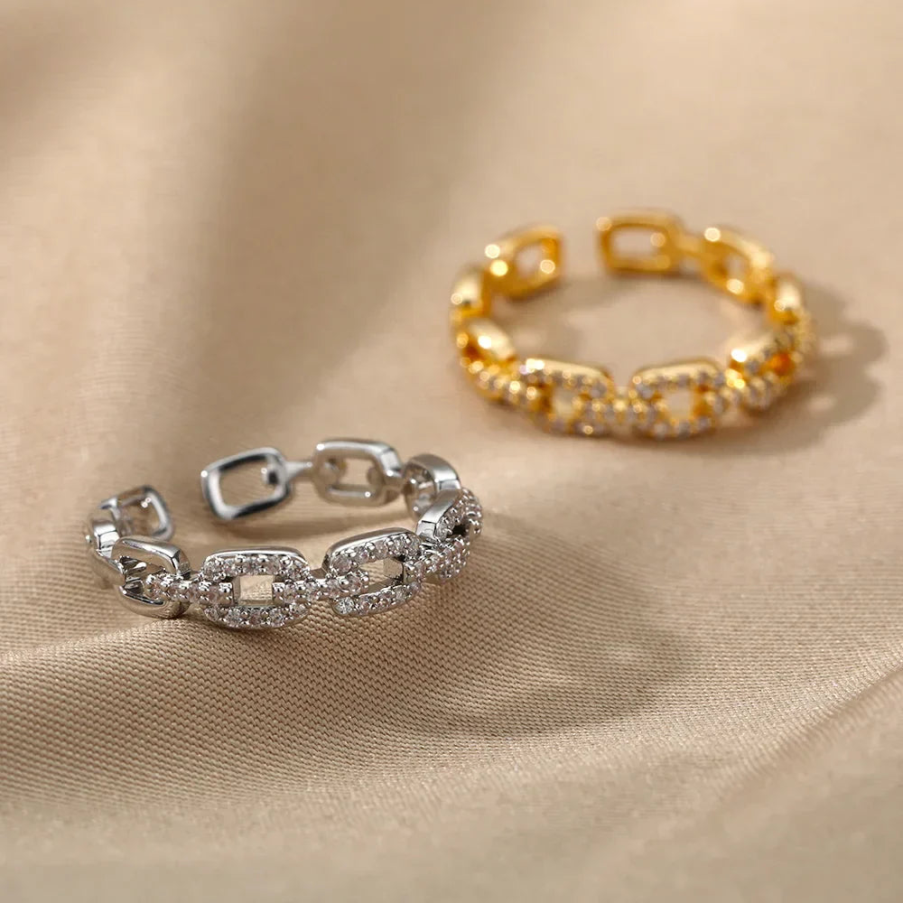 Personalized Diamond Style Chain Ring