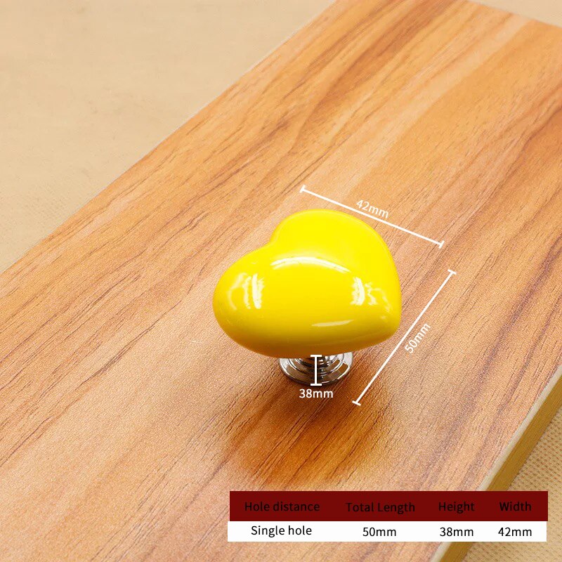 Stylish Ceramic Heart Door Knob Handle