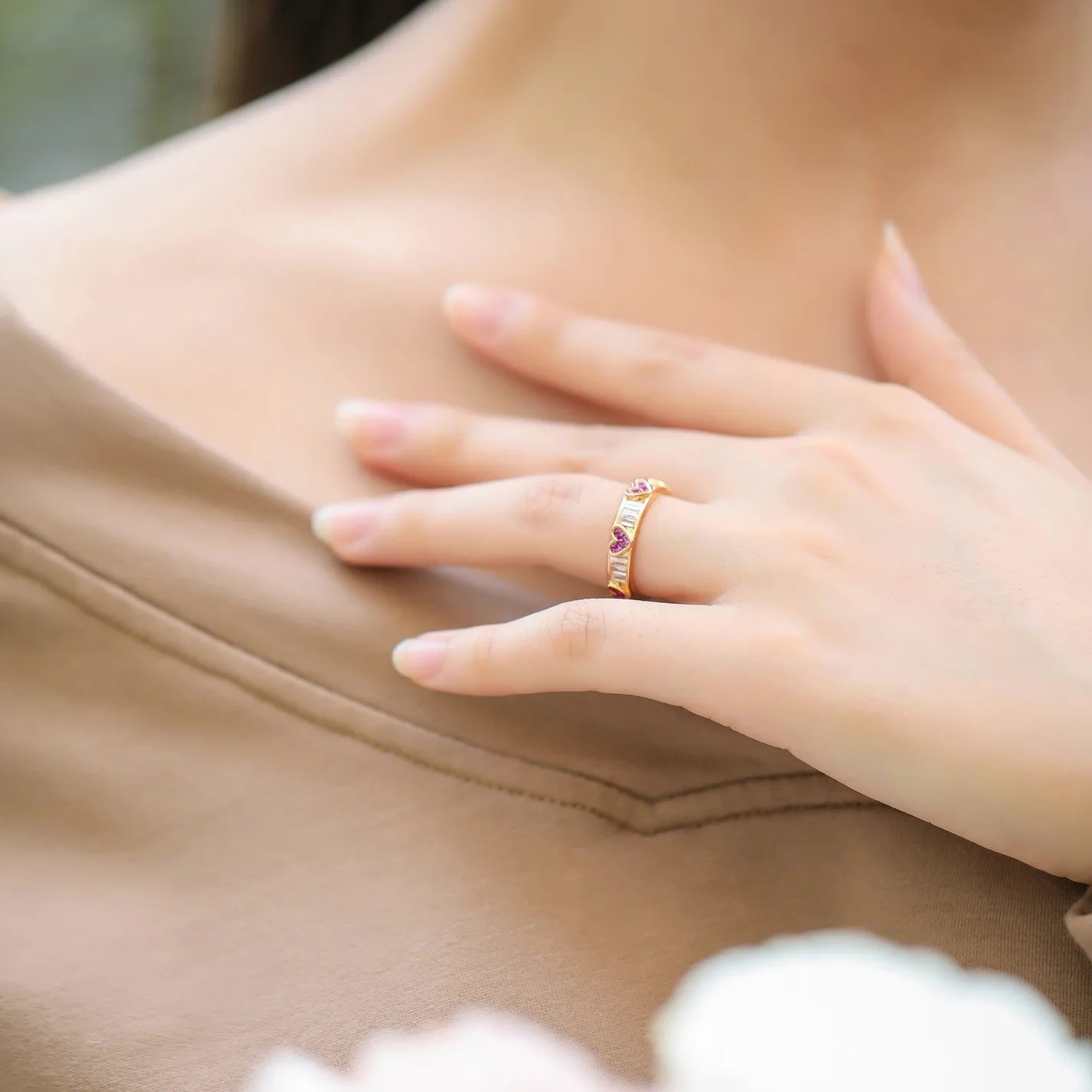 Lovely Heart Cut Diamond Engagement Ring
