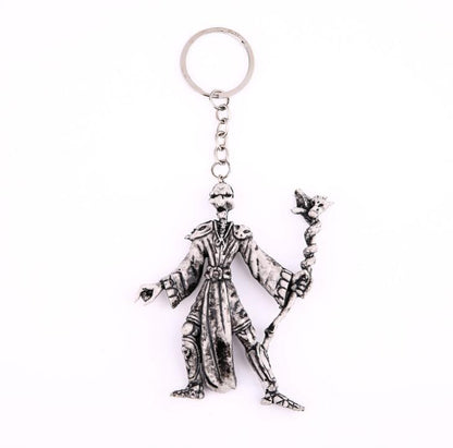 Dark Skull Silver Keychain Pendant