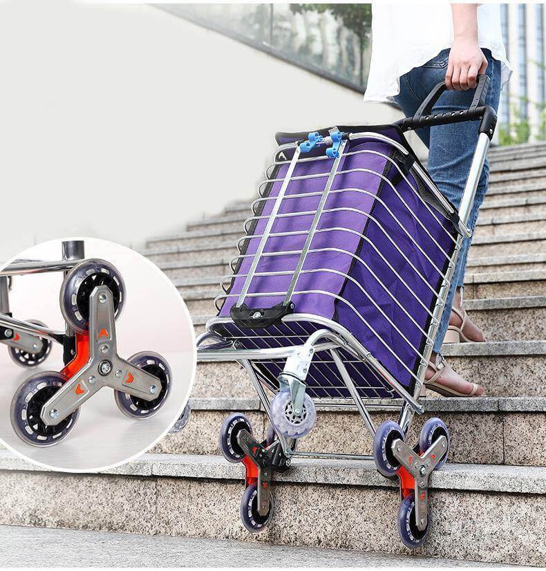 Compact Collapsible Shopping Cart On Wheels - Luxicro