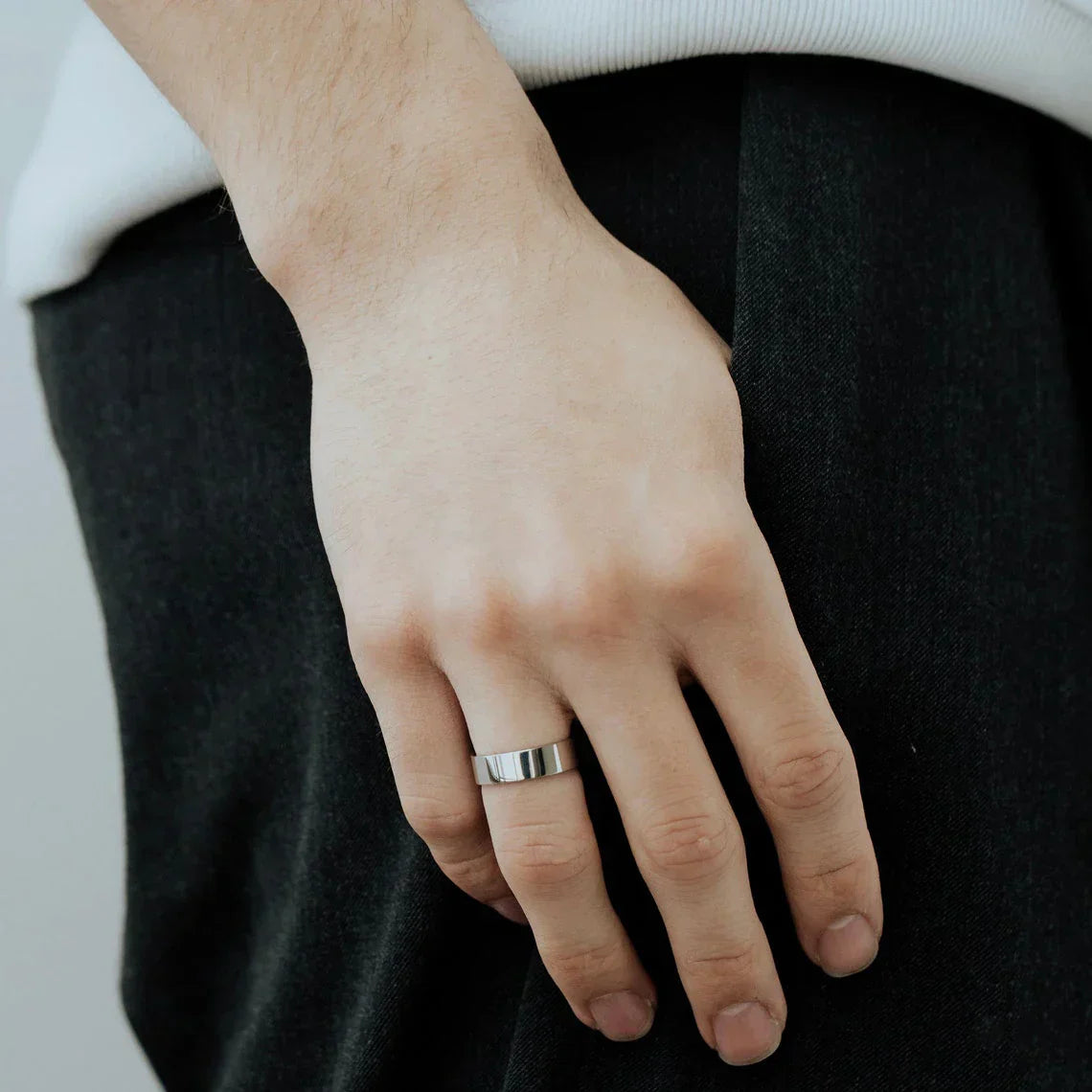 Personalized Initial Silver Band Ring