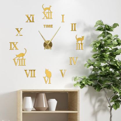 Fun Feline Shaped Wall Clock