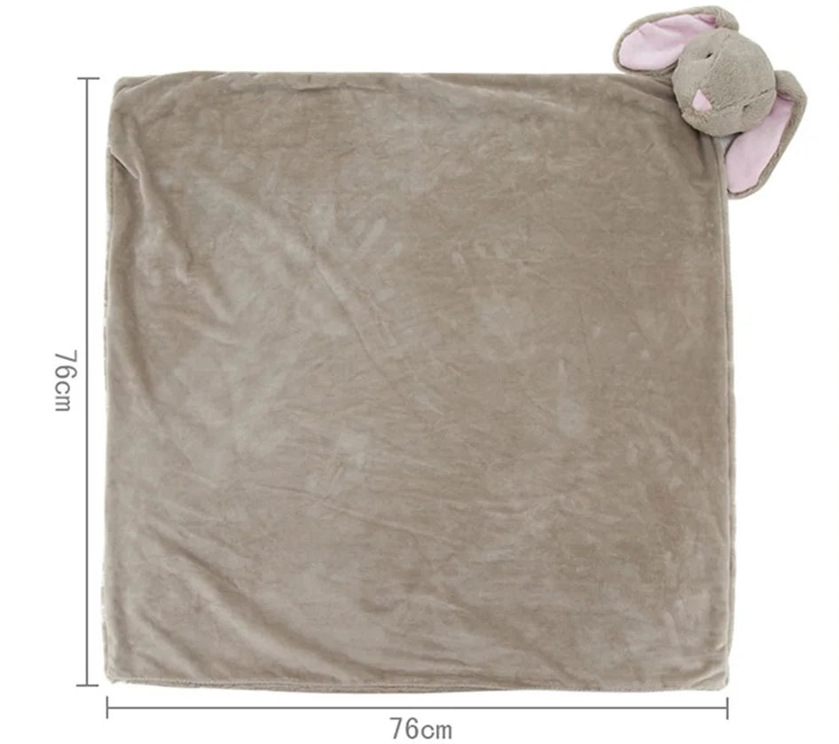 Cozy Teddy Baby Blanket with Sweet Rabbit