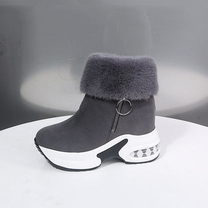 Cozy Fake Fur Zipper Ankle Boots