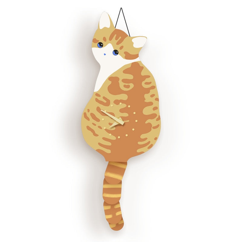 Cute Cat Shaped Wall Clock