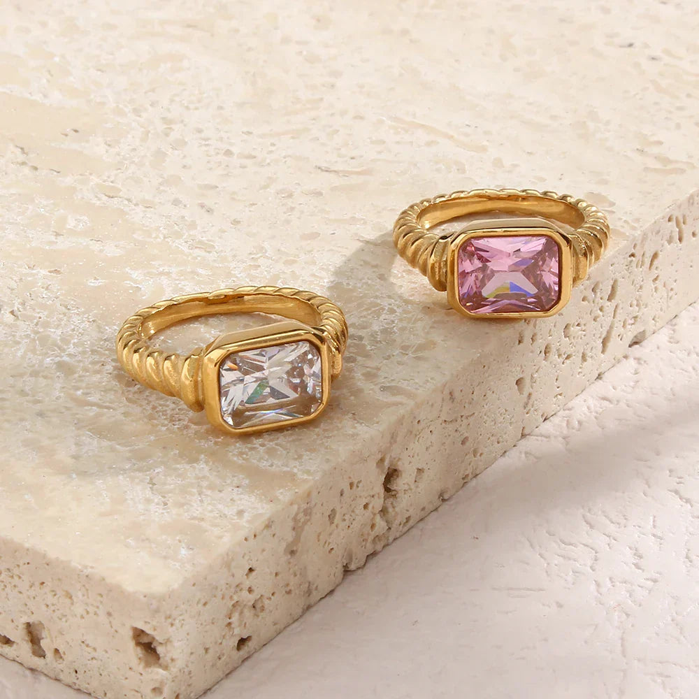Luxurious Square Cut Diamond Engagement Ring