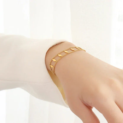 Glamorous 2 Tone Diamond Link Bracelet