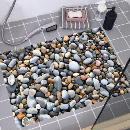 Stylish Stone Look Bathroom Floor Stickers - Luxicro