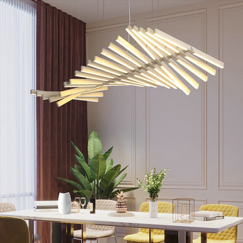 Modern Herringbone LED Pendant Light Fixture