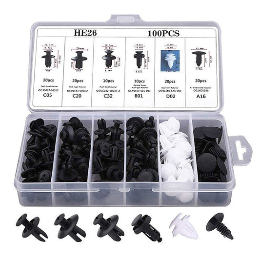 Auto Body Repair Clip Set 100PCS Fastener Rivets - Luxicro