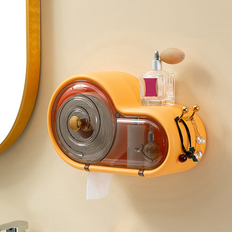 Compact Toilet Paper Holder and Storage Box