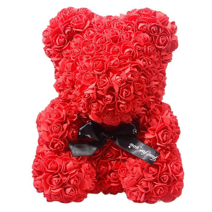 Artificial Rose Teddy Bear Plush Toy