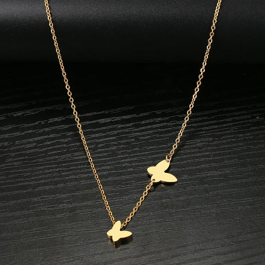 Dainty Flying Butterfly Chain Necklace - Luxicro