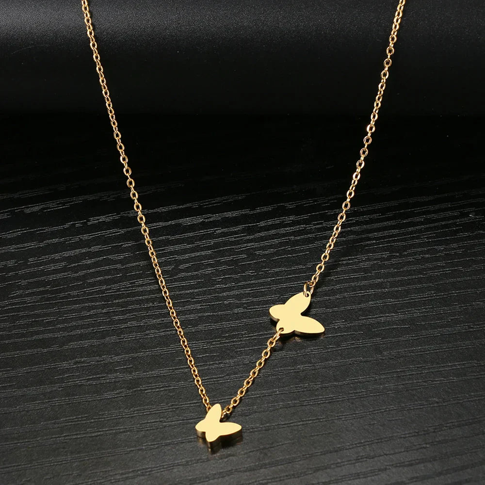Dainty Butterfly Charm Necklace - Luxicro