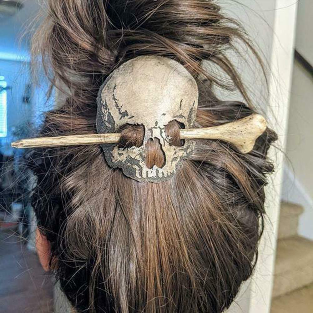 Edgy Gothic Skull Hair Clips