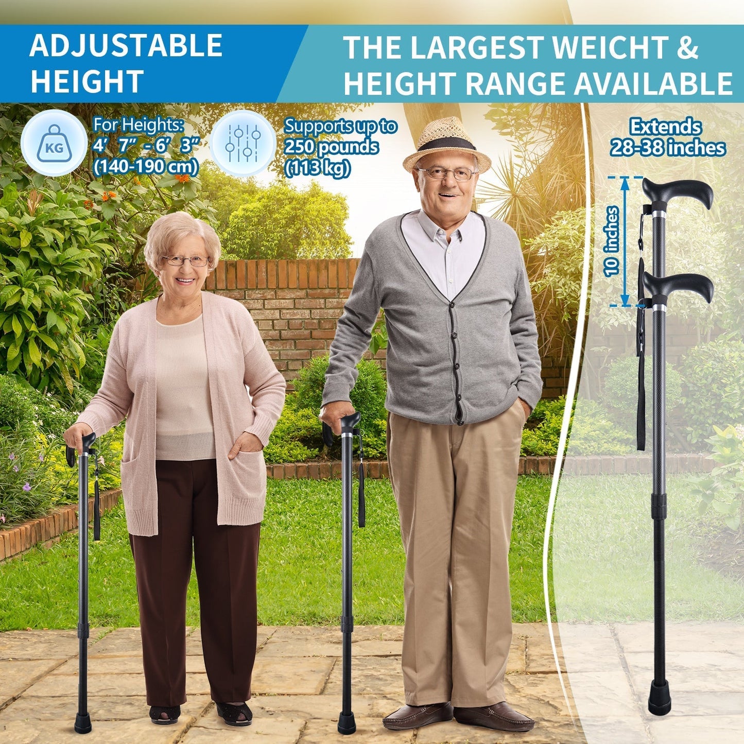 Lightweight Adjustable Hiking Walking Stick