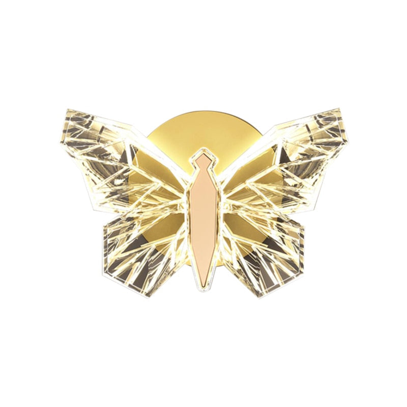 Delicate White Butterfly Wall Light