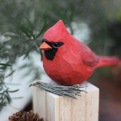 Rustic Wooden Robin Figurine