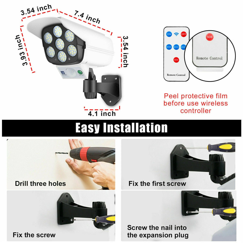 Outdoor Motion Sensor Fake Security Camera Light