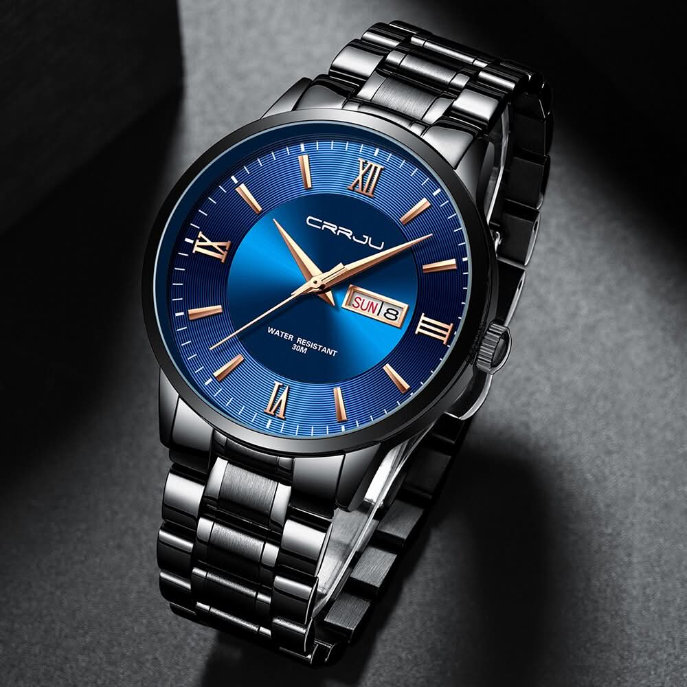 Stylish Mens Water Resistant Stainless Steel Watch - Luxicro