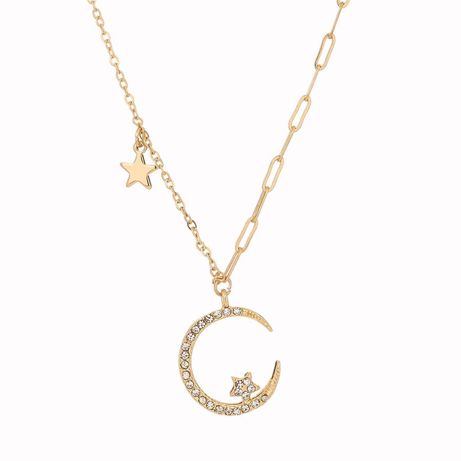 Elegant Moon Pendant Long Necklace - Luxicro