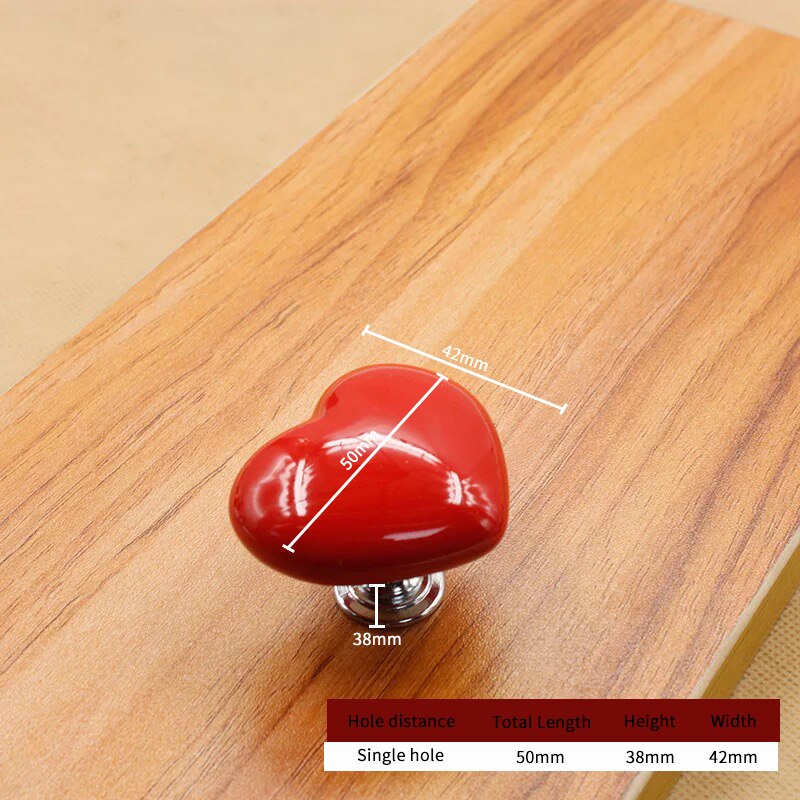 Stylish Ceramic Heart Door Knob Handle