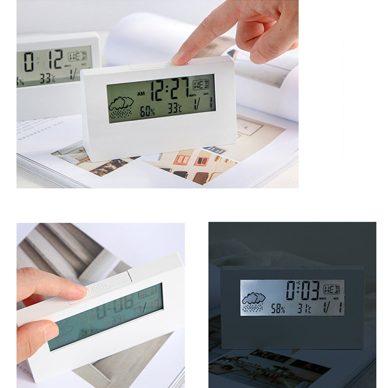 Clear Glass Modern Digital Table Clock - Luxicro