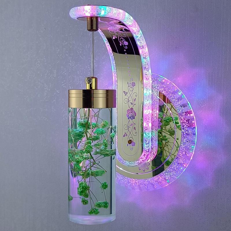 Elegant Glass Floral Dimmable Wall Lamp