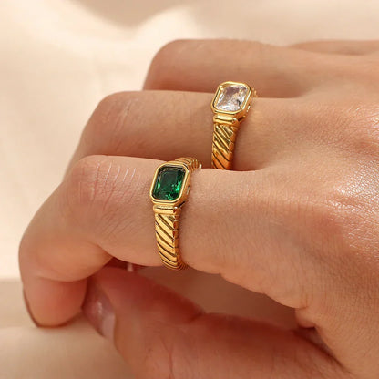 Fashionable Multi Color Baguette Ring - Luxicro