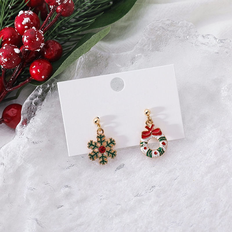 Festive Holiday Christmas Tree Dangle Earrings