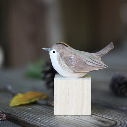Rustic Wooden Robin Figurine