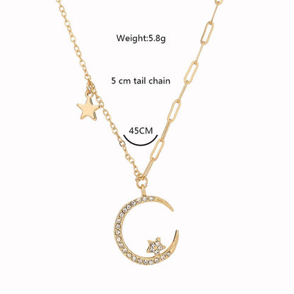 Delicate Crystal Pendant Long Necklace