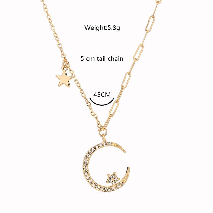 Elegant Moon Drop Long Necklace