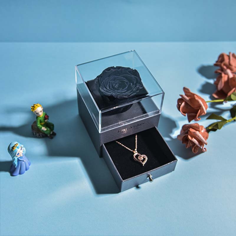 Beautiful Rose Pendant Necklace Gift Box
