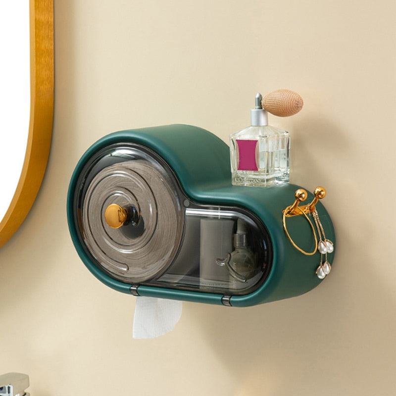 Compact Toilet Paper Holder and Storage Box
