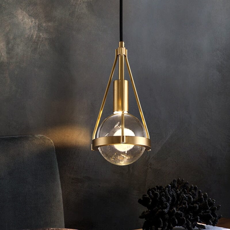 Chic Brass Pendant Light with Warm Soft Glow