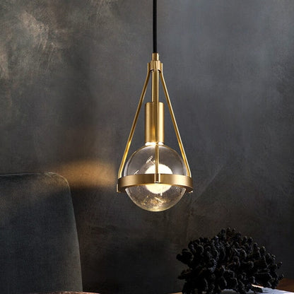 Chic Brass Pendant Light with Warm Soft Glow