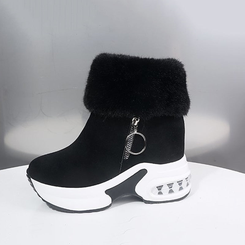 Cozy Fake Fur Zipper Ankle Boots