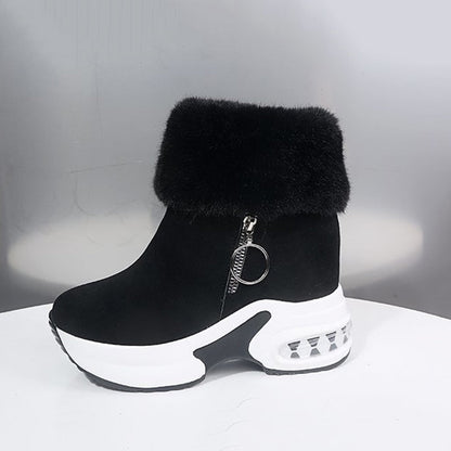 Cozy Fake Fur Zipper Ankle Boots