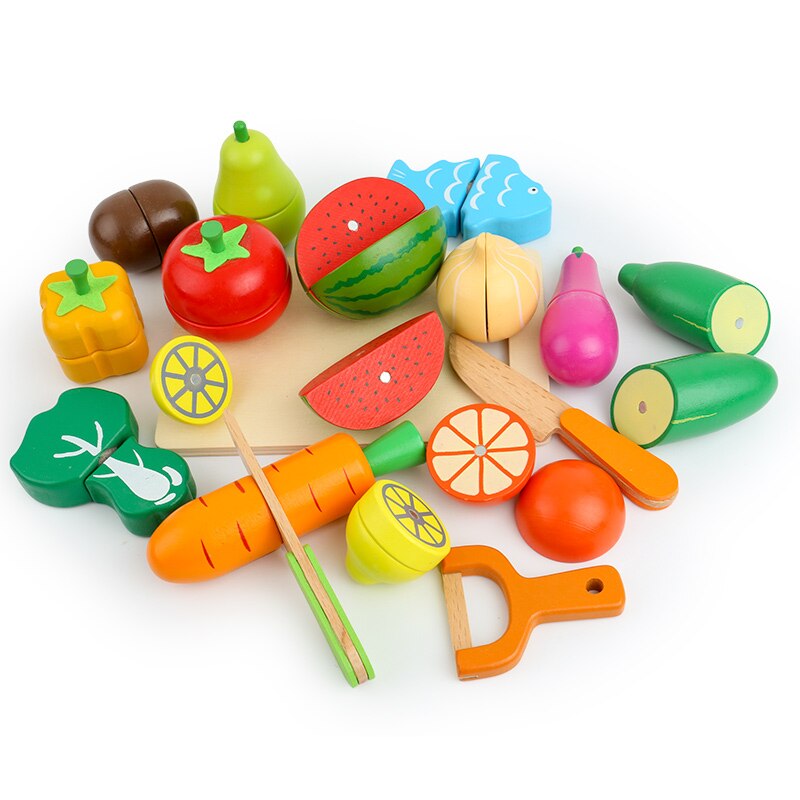 Kid Friendly Wooden Kitchen Play Set