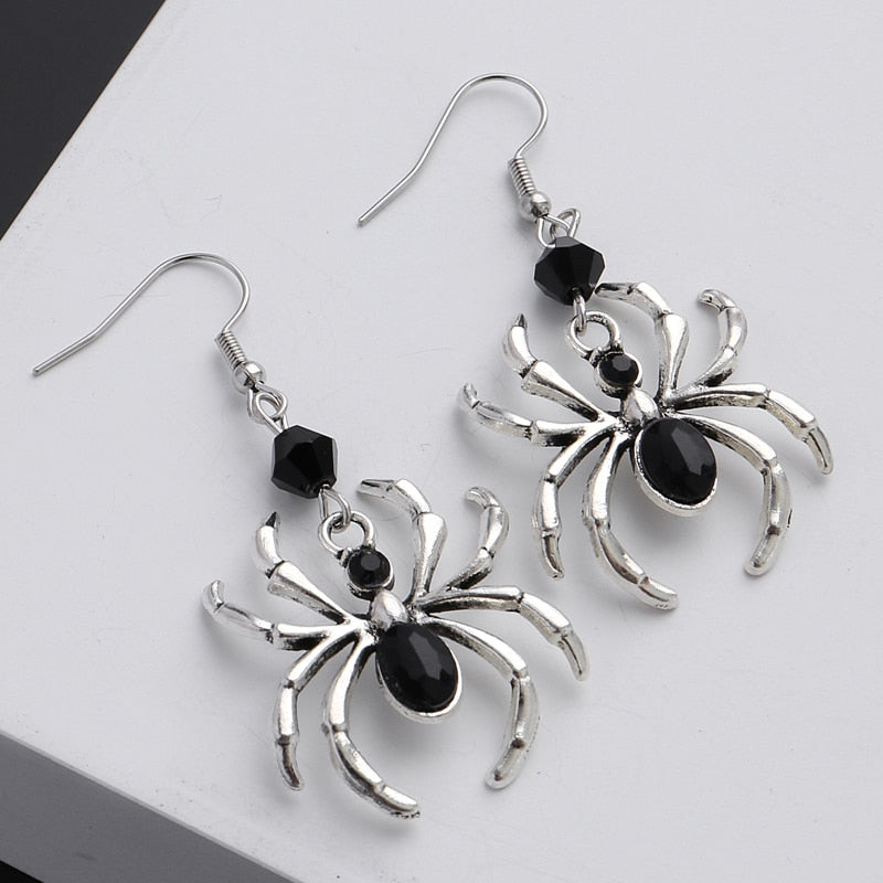Edgy Black Gothic Drop Earrings