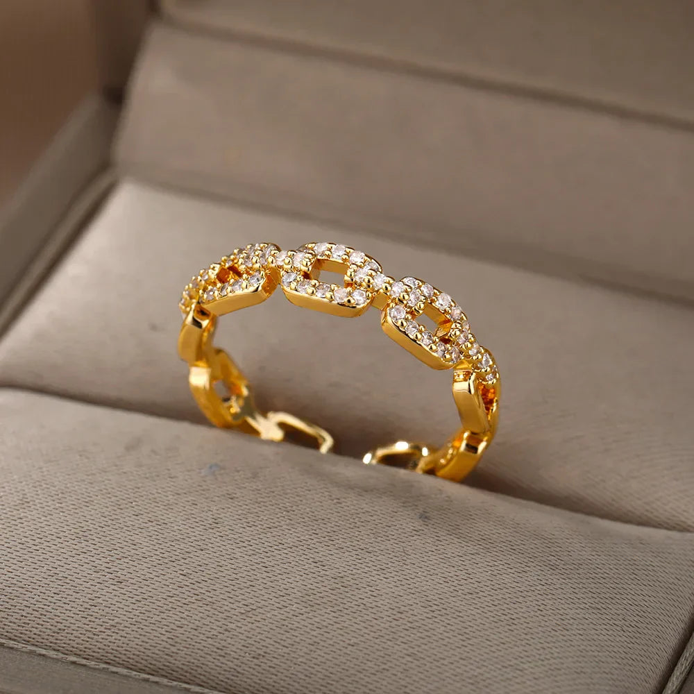 Personalized Diamond Style Chain Ring