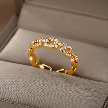 Personalized Diamond Style Chain Ring