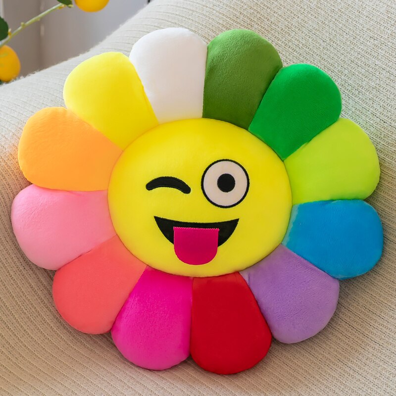 Colorful Patterned Plush Throw Pillow