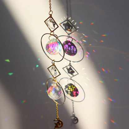 Delicate Crystal Moon Wind Chime Catcher